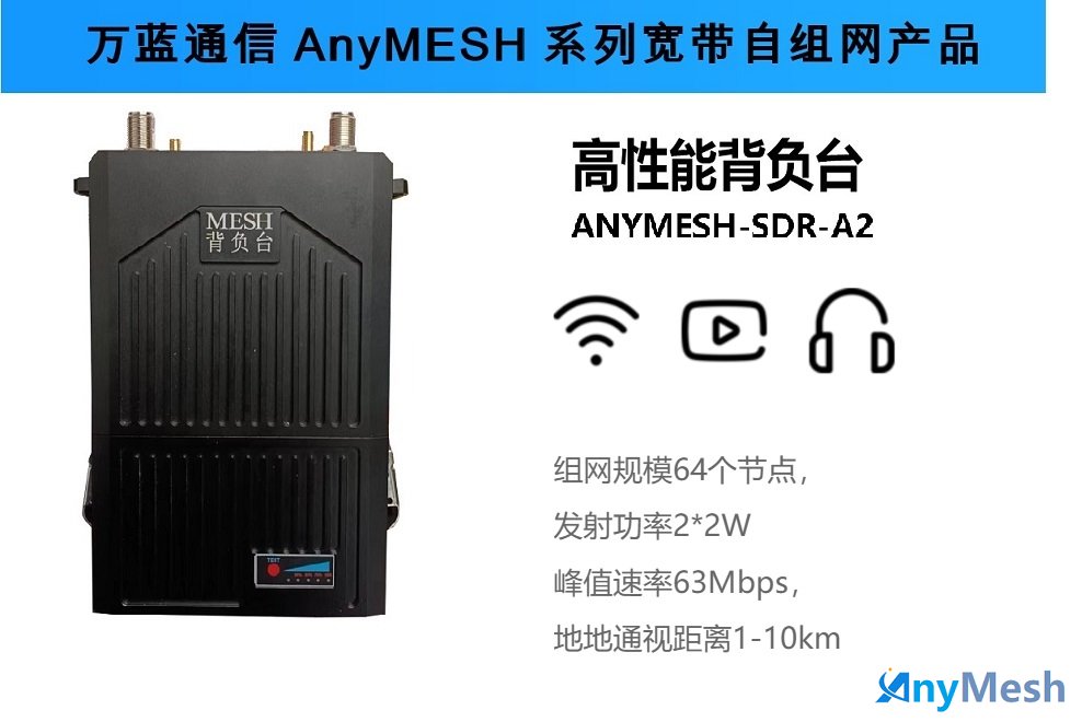 AnyMESH-SDR-A2-4W背负型自组网电台 便携MESH电台基站